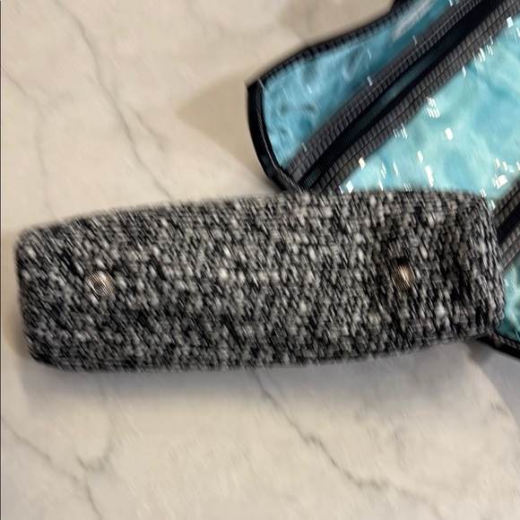 Bloomingdales Black and White Tweed Jewelry Roll - Picture 3 of 7